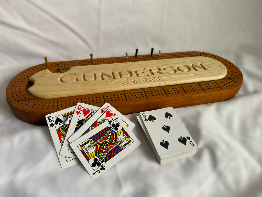 CB1 - 2 Piece Oval Cribbage Board