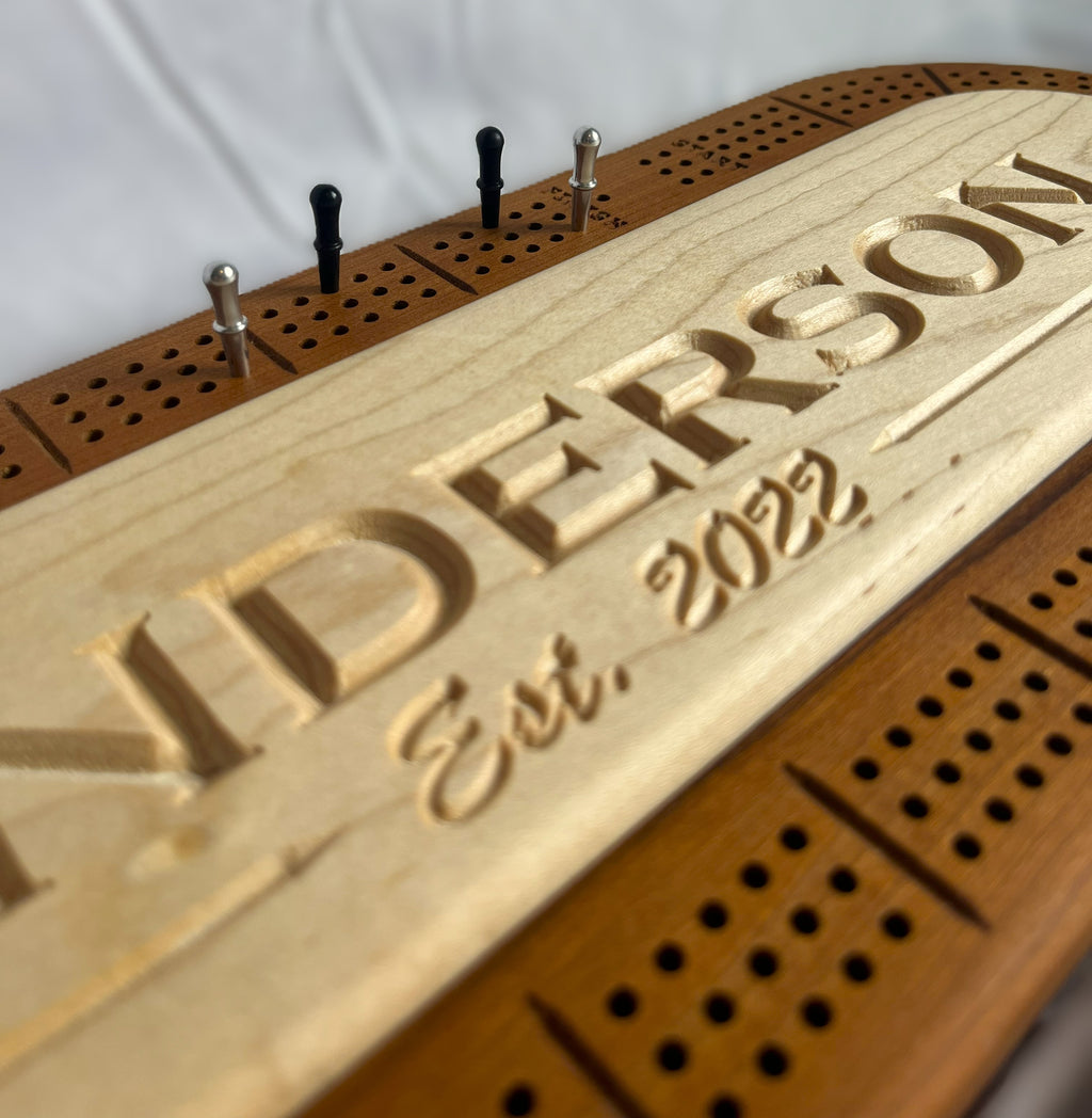 CB1 - 2 Piece Oval Cribbage Board