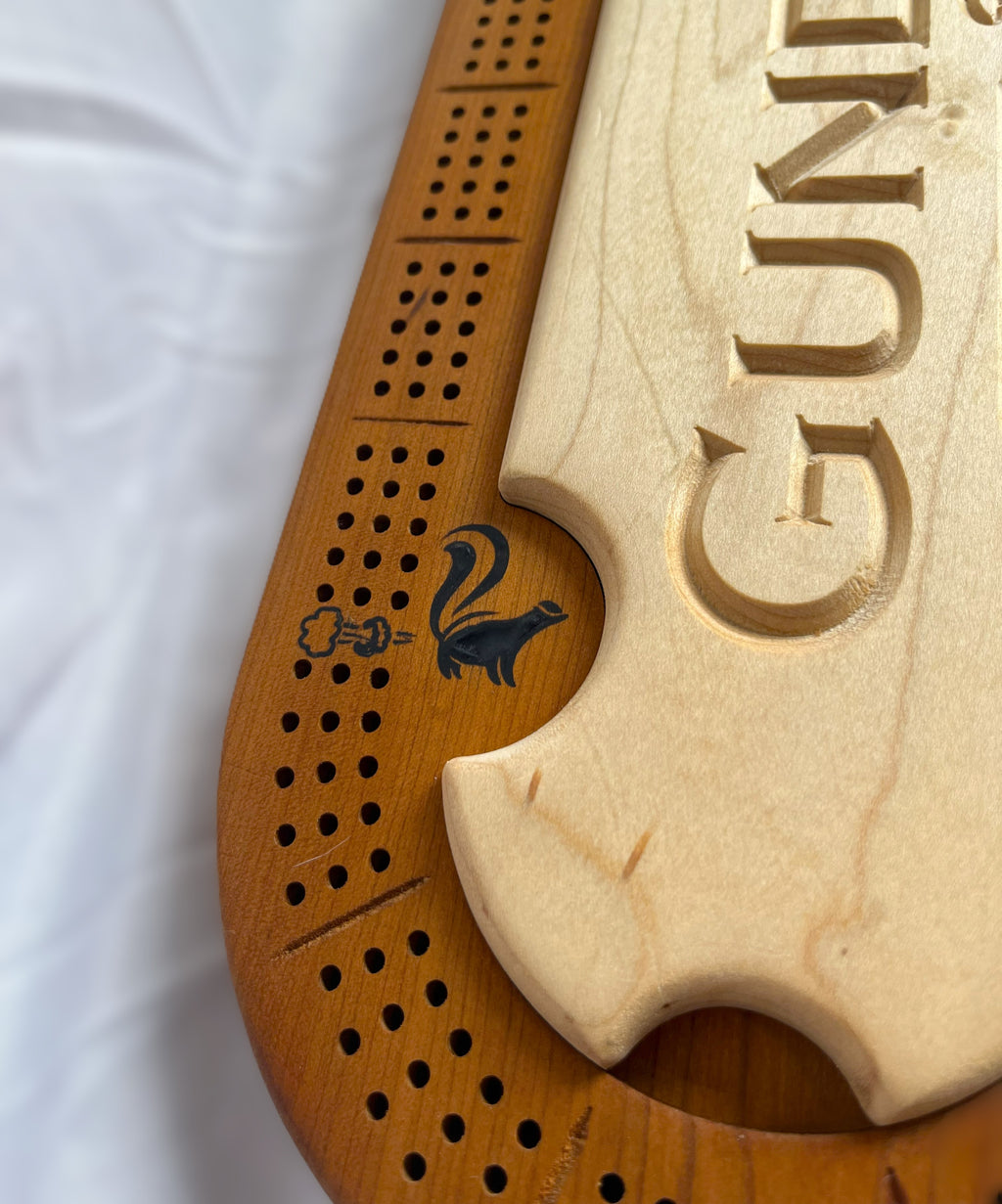 CB1 - 2 Piece Oval Cribbage Board